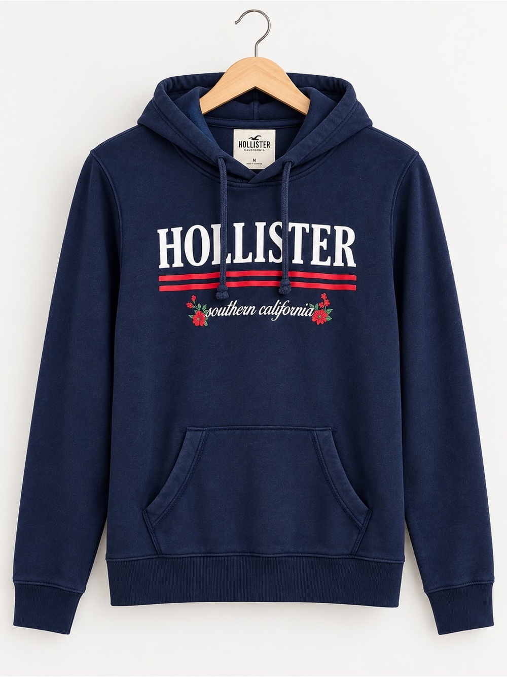 Hollister Dark Blue Hoodie with Logo